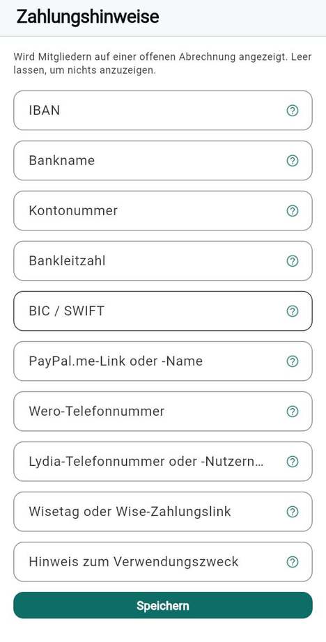 Zahlungsarten und Zahlungshinweise