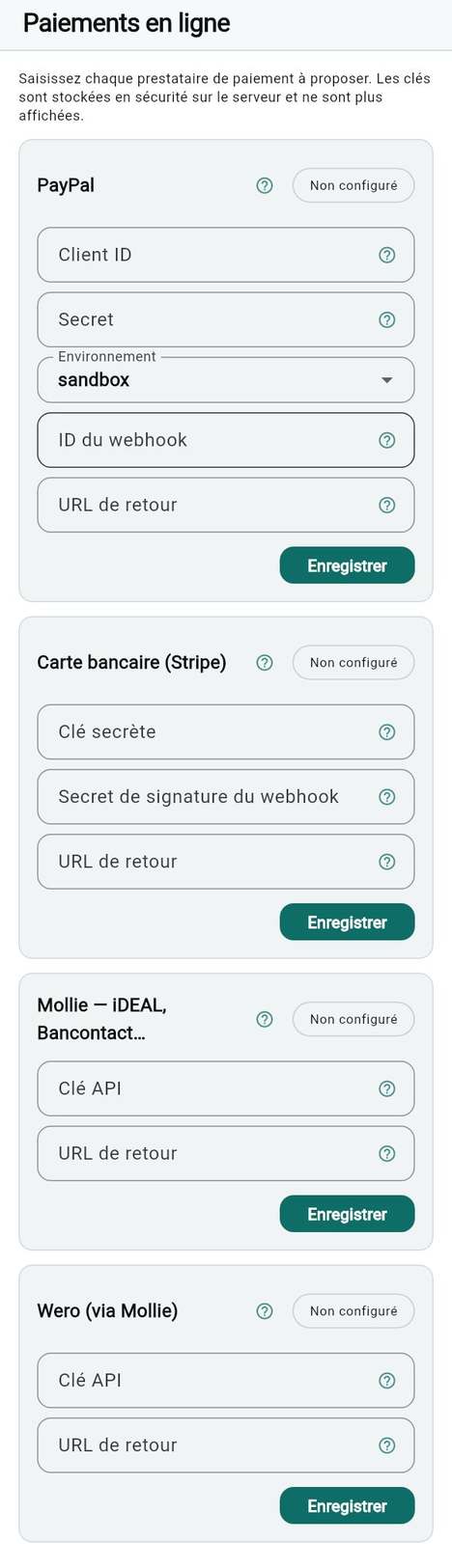 Le prestataire de paiement