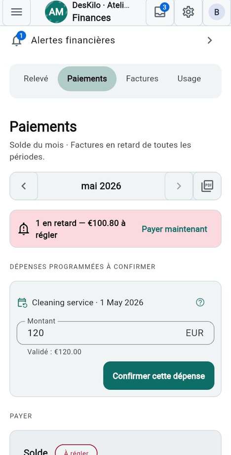 Enregistrer un paiement