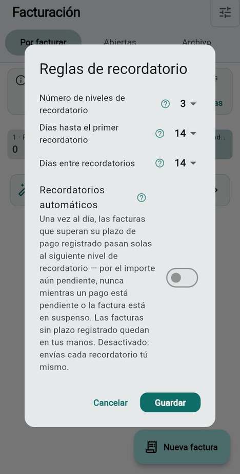 Reglas de recordatorio