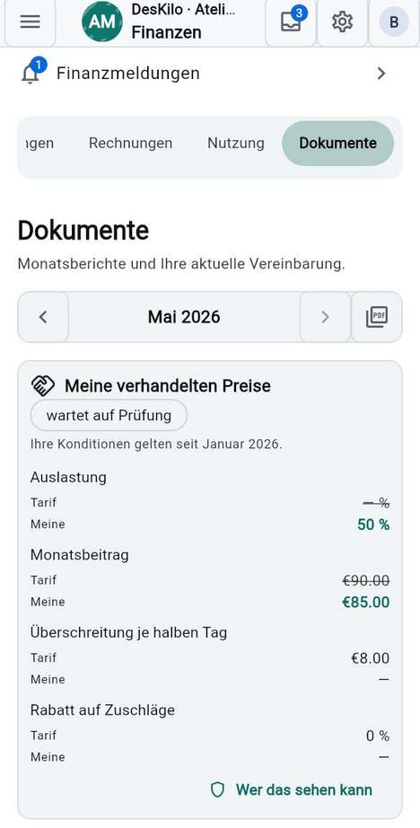 Berichte: Schnellansicht, Download, Teilen