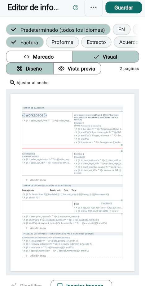 El editor de informes