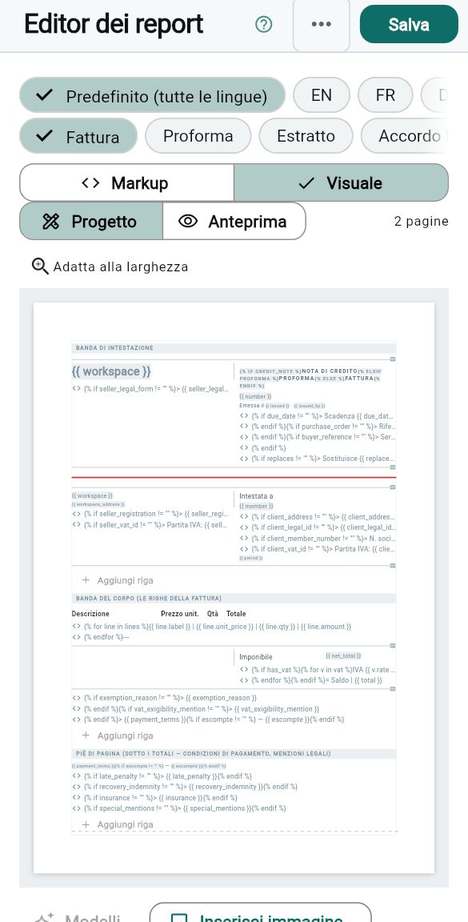 L'editor dei report