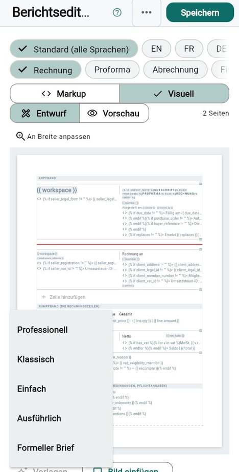 Fertige Vorlagen