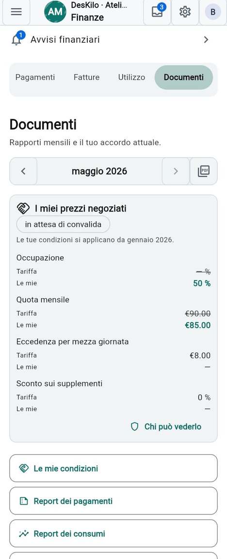 Report: anteprima, download, condivisione