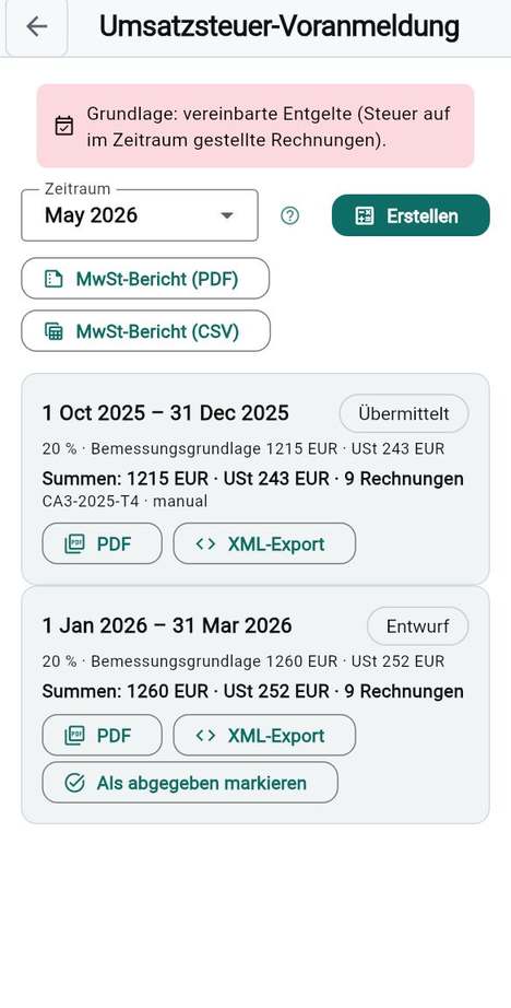 Die Umsatzsteuer-Voranmeldung vorbereiten