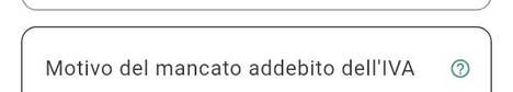 Motivo del mancato addebito dell'IVA