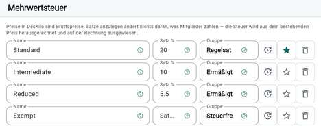 Die Sätze festlegen