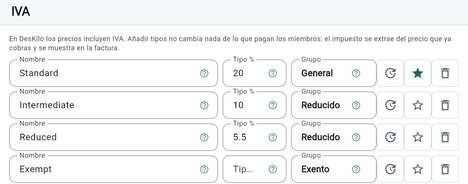 Fijar los tipos