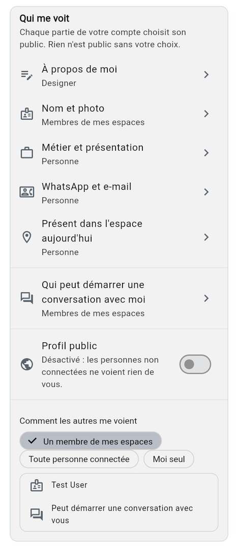 Choisir qui me voit