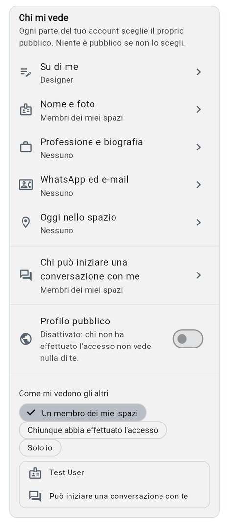 Scegliere chi mi vede
