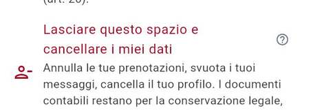 Cancellare i miei dati