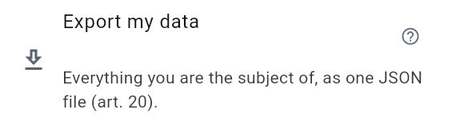 Export my data