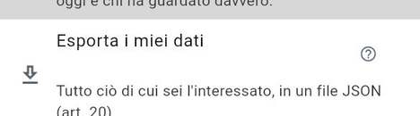 Esportare i miei dati