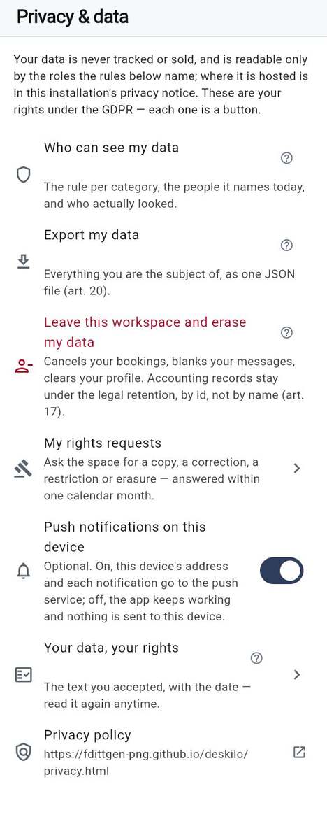 Privacy: who can see my data