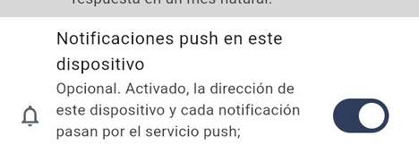 Notificaciones push en este dispositivo