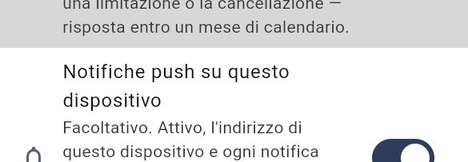 Notifiche push su questo dispositivo