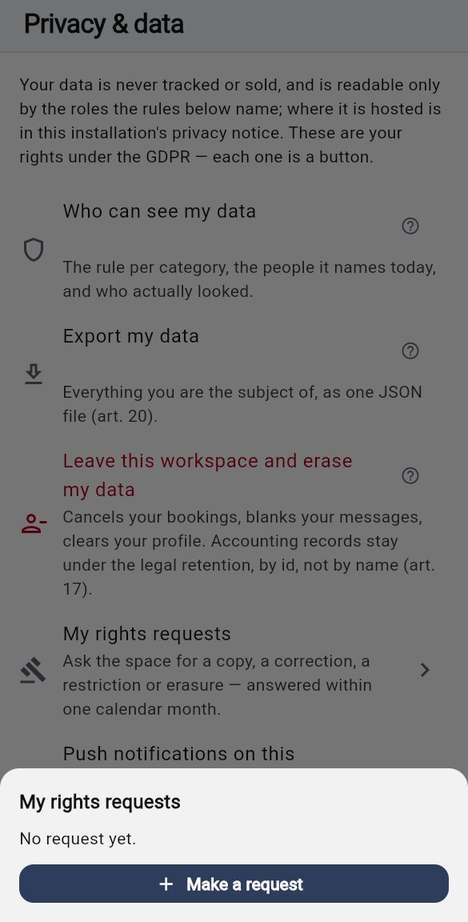 Rights requests