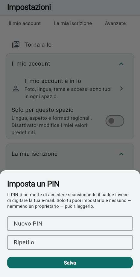 Il PIN del suo badge