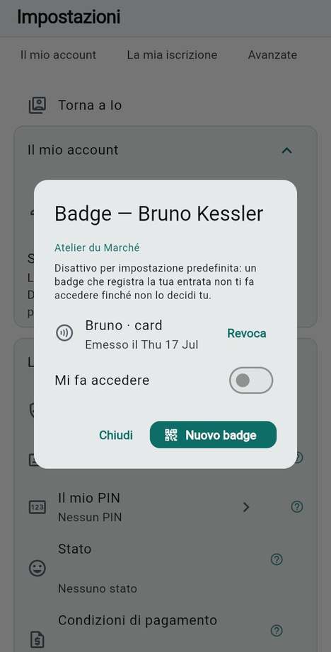 Il suo badge