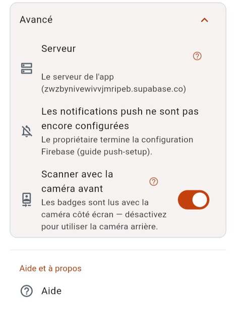 Caméra avant pour scanner