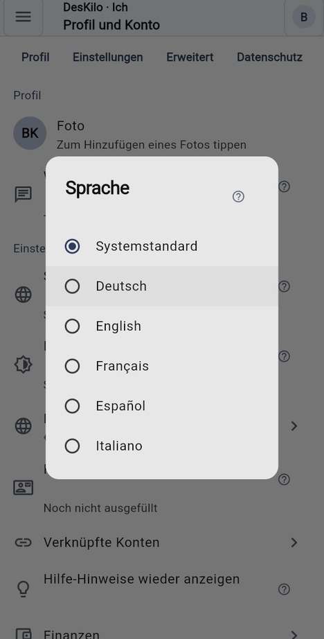 App-Sprache