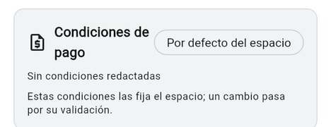 Sus condiciones de pago