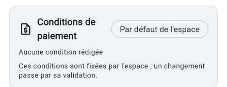 Vos conditions de paiement