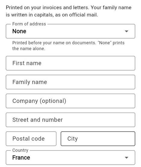 Personal information