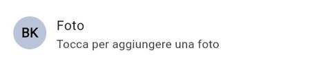 Il suo account e la sua foto