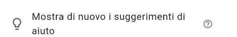 Ripristinare i suggerimenti
