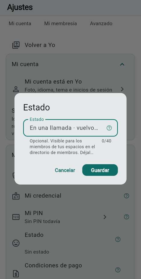 Su línea de estado