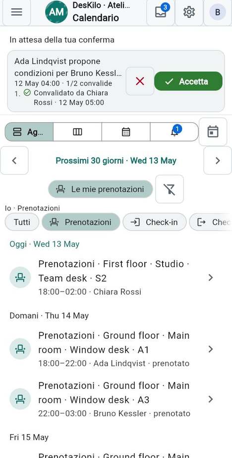 Filtrare il Calendario