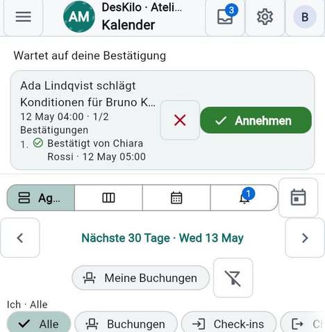 Der Kalender-Tab