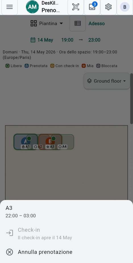 Check-in e check-out