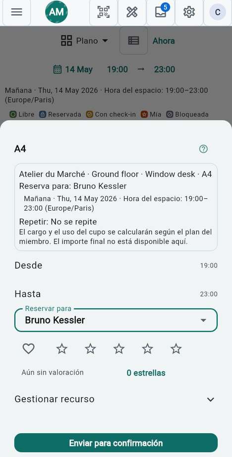 Reservar para otra persona