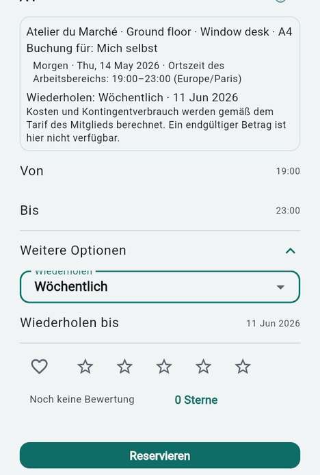 Eine Buchung wiederholen