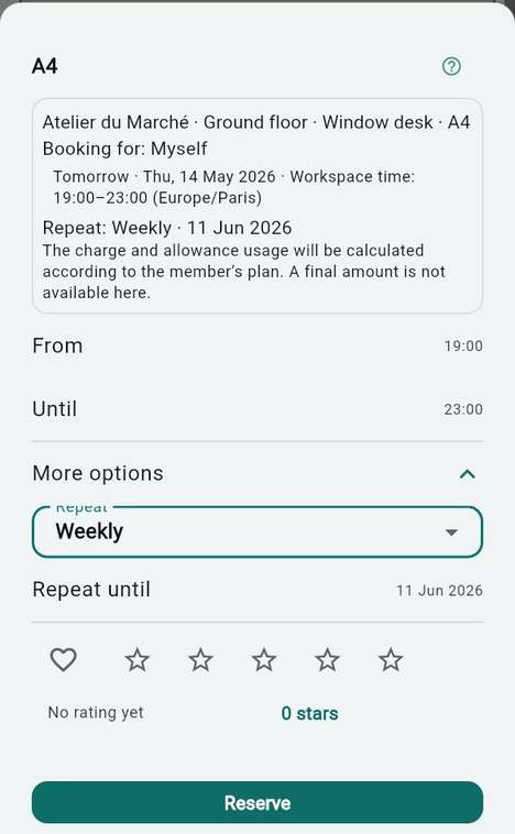 Repeat a booking