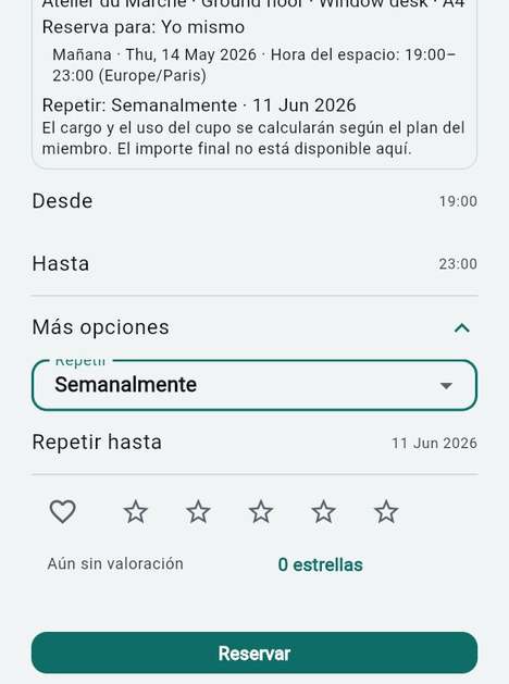 Repetir una reserva