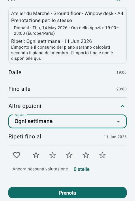 Ripetere una prenotazione