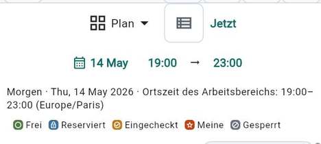 Tag und Uhrzeit wählen