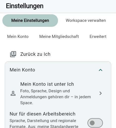 Wie die Einstellungen aufgebaut sind