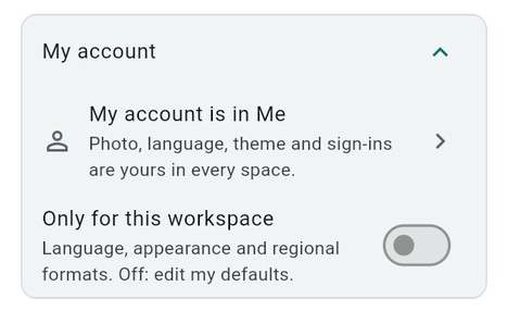 Choose a setting only for this workspace