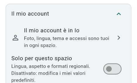 Scegliere un'impostazione solo per questo spazio
