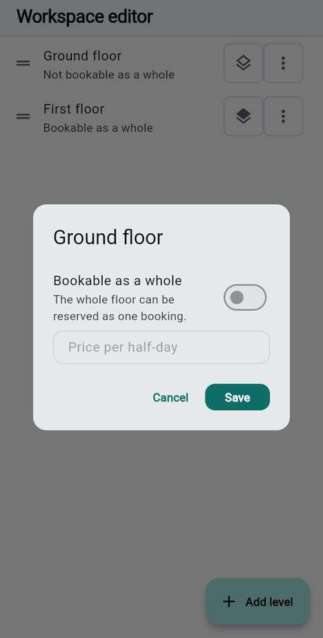 Let members book a whole floor