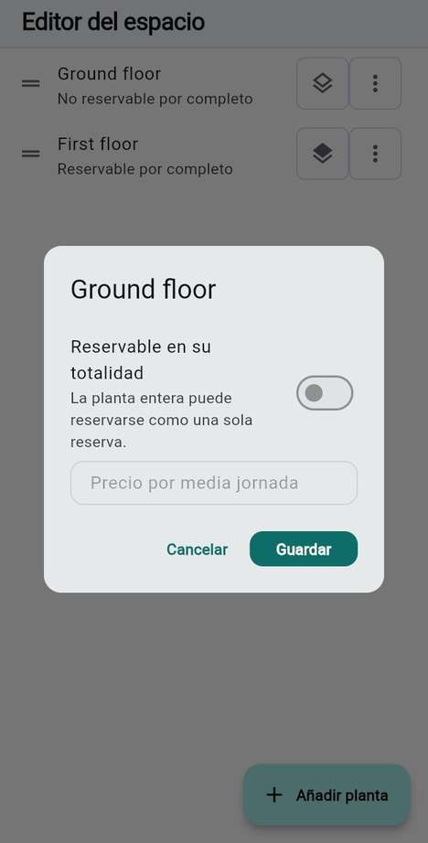 Permitir reservar una planta entera