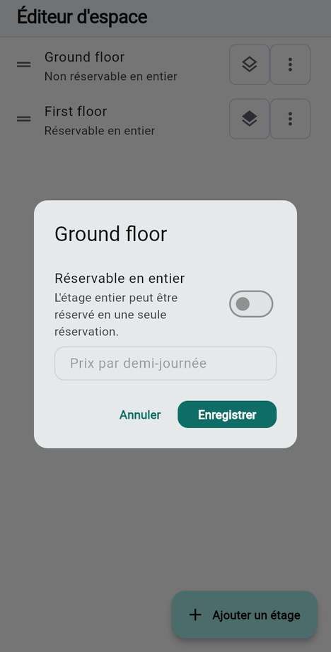 Laisser les membres réserver un étage entier