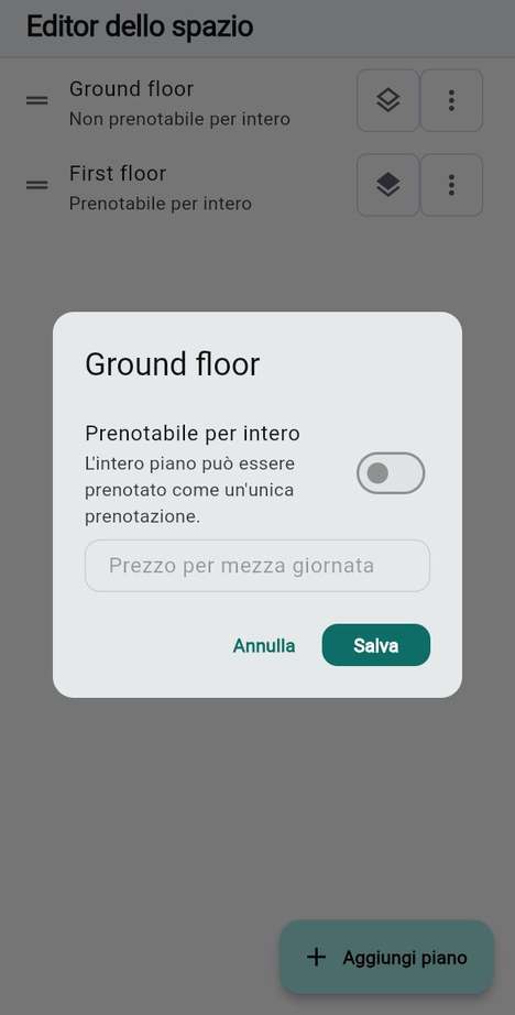 Permettere ai membri di prenotare un intero piano