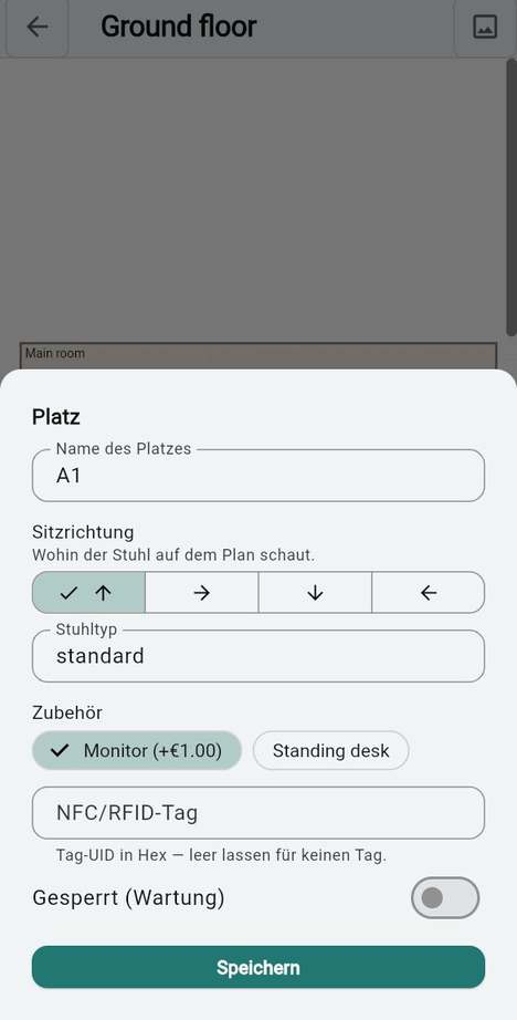 Einen Platz einrichten