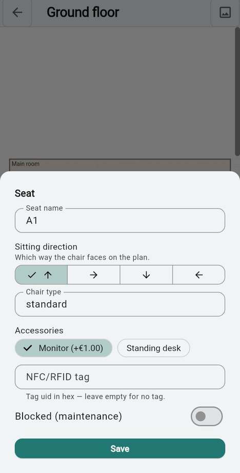 Set up a seat